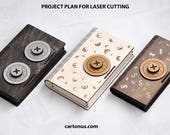 Wallet - wooden box with a pseudo combination lock. Laser cut project plan. Instant download