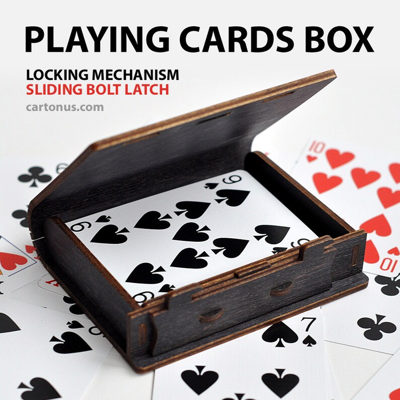 Wooden small box with sliding bolt latch laser cut template Etsy