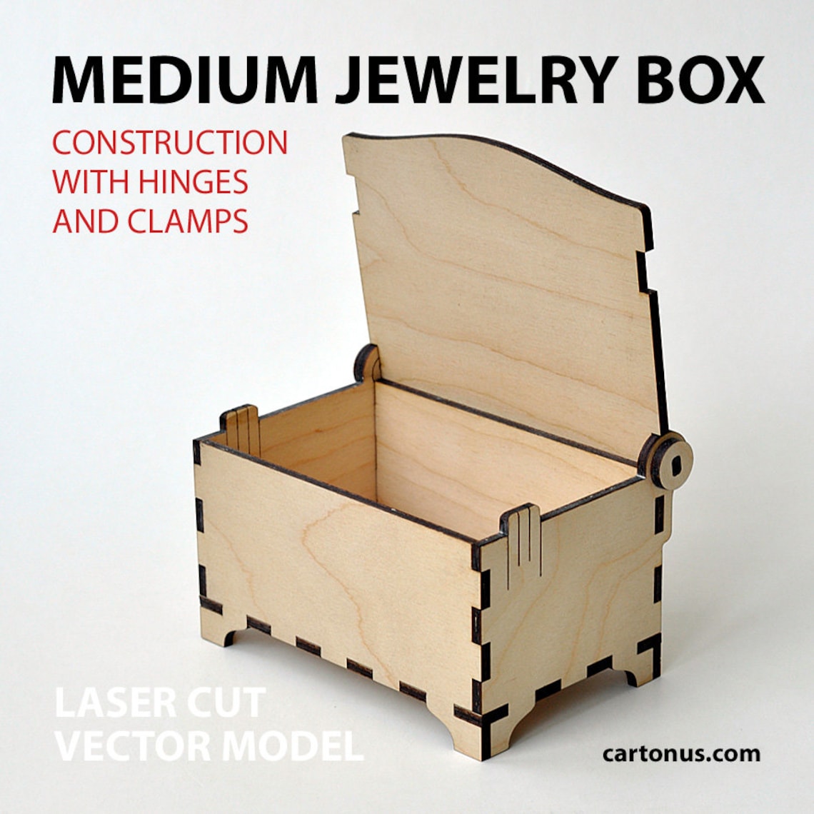 Jewelry box vector template for laser cutting Etsy