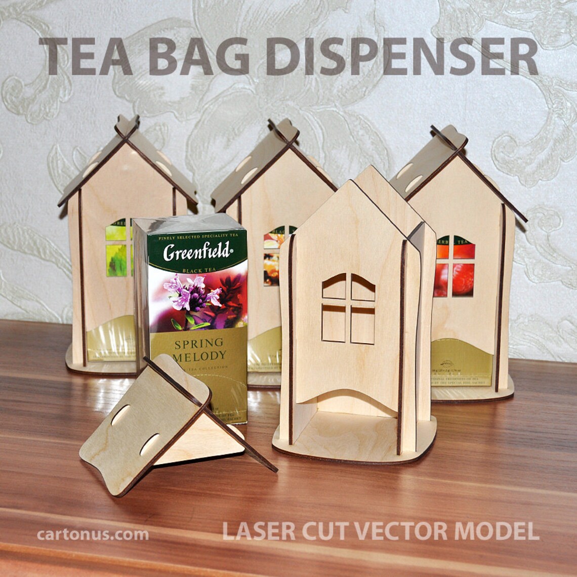 Tea bag dispenser. Laser cut vector model. Instant download Etsy