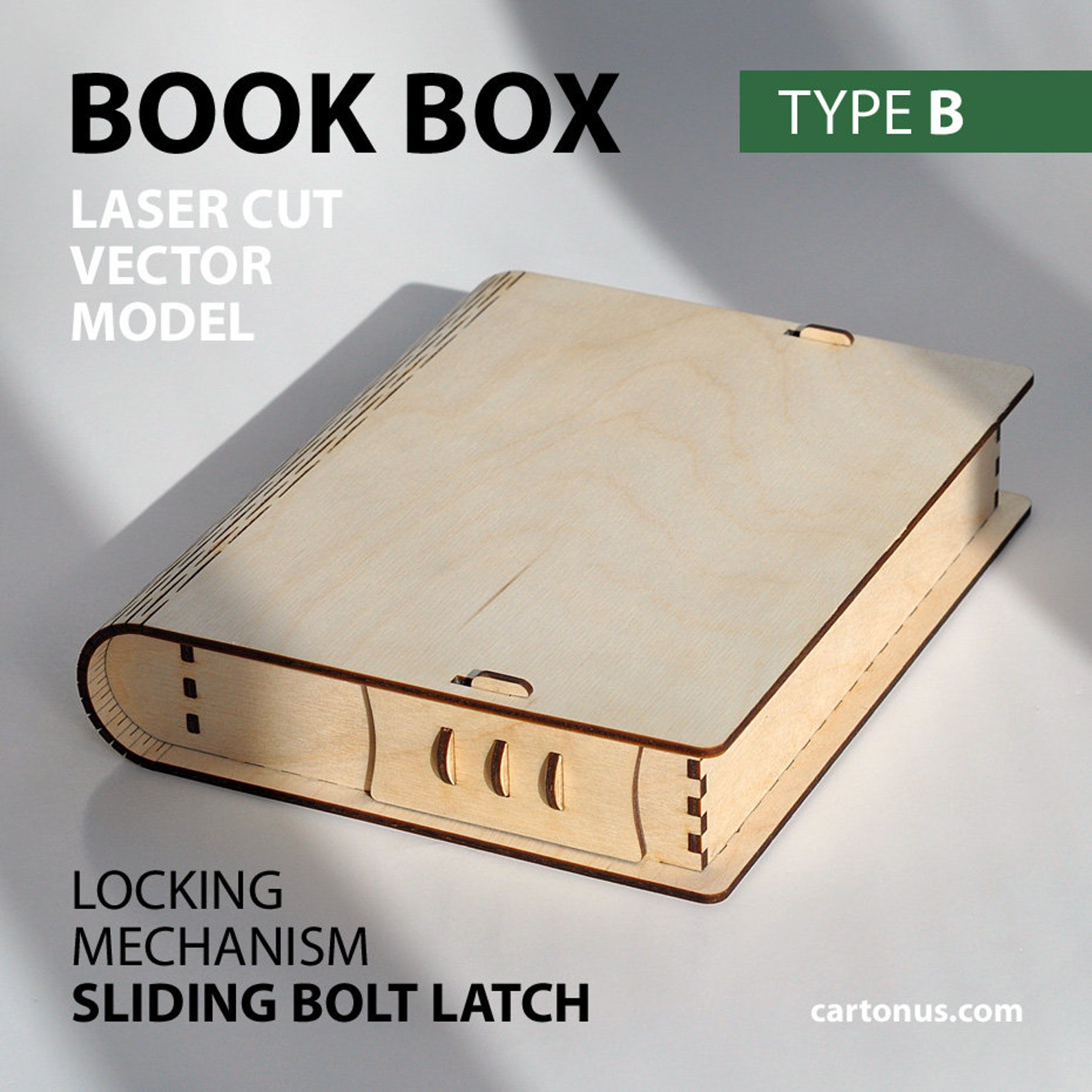 Wooden BOOK BOX with sliding bolt latch. 3 lock types Etsy