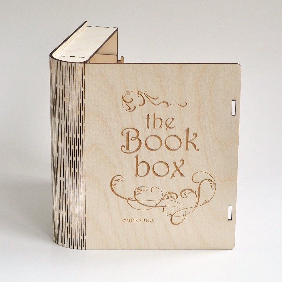 Wooden BOOK BOX with sliding bolt latch. 3 lock types Etsy