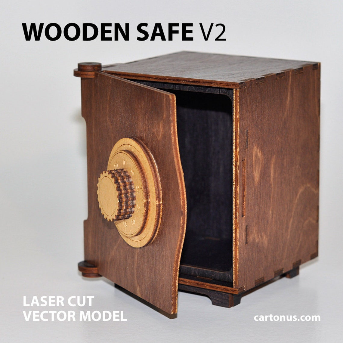 Wooden SAFE v2. Vector model for laser cut. Instant download Etsy