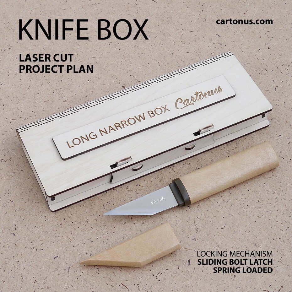 Long Narrow Box With Sliding Bolt Latch. Laser Cut Vector Etsy UK