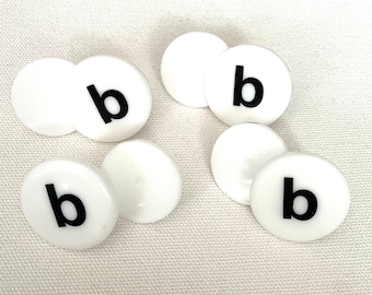 Bogg Bag Replacement Strap Buttons: Rubber Snaps - White & Black "b" - 4 Pack