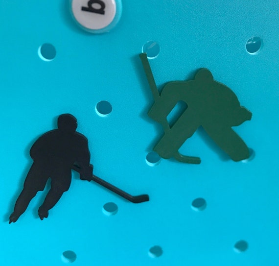 Hockey Player Bogg Charm-Goalie Hockey Bogg Charm-Ice Hockey Bogg Charms-Bogg Bag Bit Charms-Sports Bogg Bag-Screw Back Bogg Charm