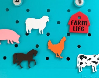 Farm Life Bogg Charm-Pig Bogg Charm-Cow Bogg Charm-Horse Bogg Charm-Chicken Bogg Charm-Rooster Bogg Charm-Sheep Bogg Bit-Farm Girl Bogg Bit