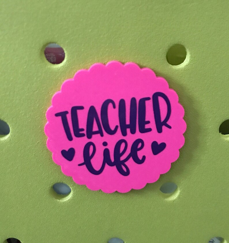 Teacher Life Bogg Bag Charms-Teacher Life Bogg Bits-Teacher Life Bag Charm-Bag Accessory-Bogg Bag Buttons-Teacher Life-Teacher Gift-Teach image 8