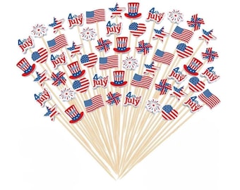 4th Of July Charcuterie Picks-Patriotic Cocktail Picks-Memorial Day Charcuterie Pick-Flag Party Picks-Red White and Blue Party Picks