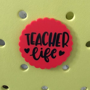 Teacher Life Bogg Bag Charms-Teacher Life Bogg Bits-Teacher Life Bag Charm-Bag Accessory-Bogg Bag Buttons-Teacher Life-Teacher Gift-Teach image 7