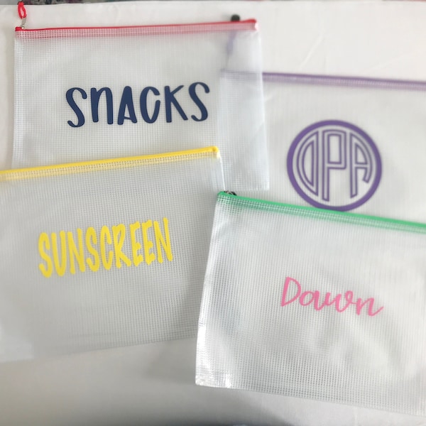 Personalized Wet Bag-Personalized Waterproof Bag-Water Resistant Bag-Camp Bag-Wet Dry Pouch-Personalized Beach Bag-Snack Bag-Blanks