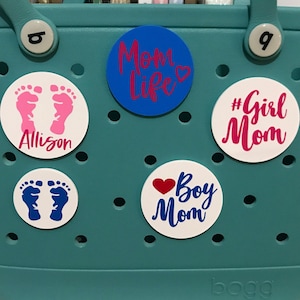 Girl Mom Bogg Bag Charm-Boy Mom Bogg Bit-Mom Squad Bag Charm-Bag Accessory-Baby Foot Prints Bogg Bag Bit-Personalized Bogg Bag Charm