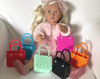 3D Printed Doll Tote Bag: Fits 18-21" Dolls, Colorful Mini Bogg Bag