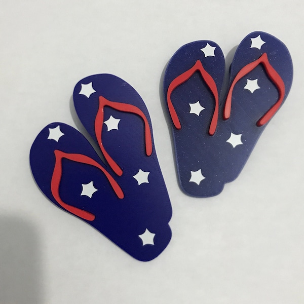 Patriotic Flip Flops Bogg Bit-4th Of July Bogg Bits-Sandals Bogg Bit-Stars and Stripes Bogg Bit-Flip Flop Bogg Bag Charm-Screw Bogg Bit