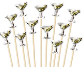 10-25-50-100 Piece Dirty Martini Charcuterie Picks-Dirty Martini Cocktail Picks-Martini Appetizer Toothpicks-Drink Picks-Dirty Martinis