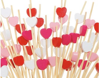 10-25-50-100 Piece Valentine Charcuterie Picks-Heart Cocktail Picks-LOVE Charcuterie Picks-Party Picks-Appetizer Toothpicks-Valentine Picks