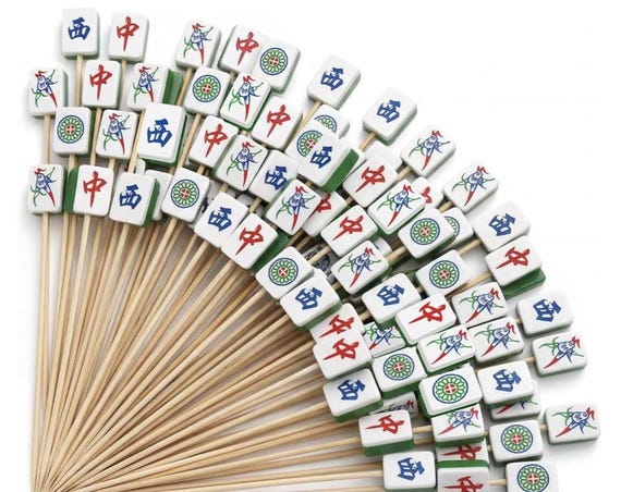Mahjong Charcuterie Picks-Mahjong Cocktail Picks-Girls Night Charcuterie Picks-Mahjong Party Picks-Game Night Picks-Wooden Painted Picks