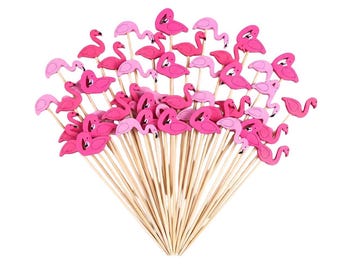 12-24-50-100 Piece Pink Flamingo Charcuterie Picks-Flamingo Cocktail Picks-Flamingo Picks-Summer Party Picks-Preppy Charcuterie Picks