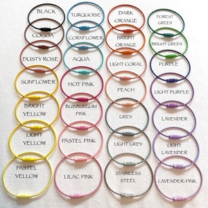 Color Coated Bogg Key Ring-Bogg Key Ring-Solid Color Bogg Cable-Colored Steel 6&quot; Cable Key Chain-Bogg Bit Key Ring Fits Bogg Bit Button