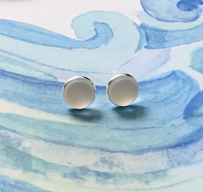 Sterling Silver Sea Glass Earrings-Beach Glass Earrings-Sterling Silver Earrings-Sea Glass Earrings-Sea Glass-Aqua-Turquoise-Teal-Cobalt image 6