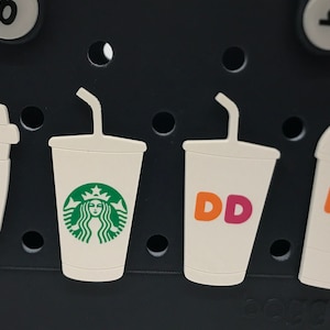 Coffee Bogg Charm-Dunkin Coffee Cup Bogg Bit-Starbucks Iced Coffee Bogg Charm-Latte Bogg Charm-Iced Coffee Bogg Bit-Screw Back Bogg Charm