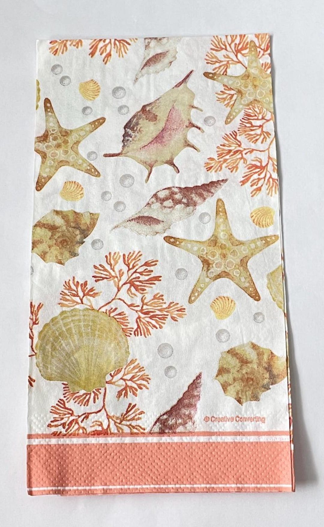 Shell Paper Napkins Sea Shell Napkin for Decoupage-ocean Themed Decoupage Napkin-shell ...