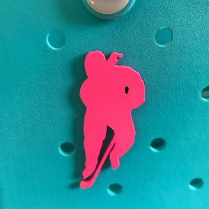 Female Hockey Player Bogg Bit-Girl Hockey Bogg Bit-Ice Hockey Bogg Bits-Bogg Bag Buttons-Sports Bogg Bag