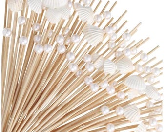 10-26-50-100 Piece Pearl Sea Shell Charcuterie Picks-Fancy Beach Cocktail Picks-Beach Themed Picks-Wedding-Party-Drink Picks-Beach Wedding