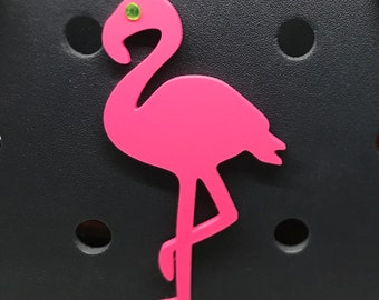 Rhinestone Flamingo Bogg Bit-Glam Flamingo Charm-Pink Flamingo-3D Printed Bogg Bit-Beachy Bogg