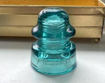 Vintage Aqua Green Glass Electric Insulator-Antique Glass Insulator-Vintage Glass for Plant Rooting-Glass Garden Decor-Vintage Glass-Numbers