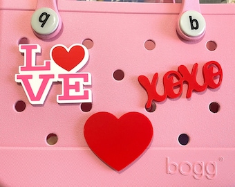 Valentines Bogg Charms-Valentines Day Bogg Bits-XOXO Bogg Charm-LOVE Bogg Charm-Heart Bogg Charm-Lovers Bogg Bag Bit-Sweetheart Bogg Charms