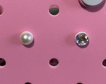 Pearl Bogg Charm-Rhinestone Bogg Charm-Bogg Bag Hole Filler-Large Pearl Bogg Charm-Pearl Bogg Hole Filler-Faux CZ Bogg Charm-Glitzy Bogg