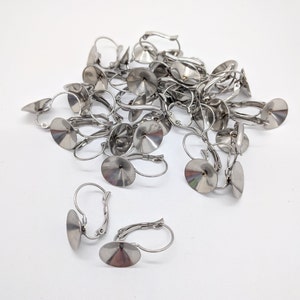 12mm Stainless Steel Lever Back Earring Cone Setting-Pointed Back Cone Settings-Leverback Settings-Lever Back Earring Findings