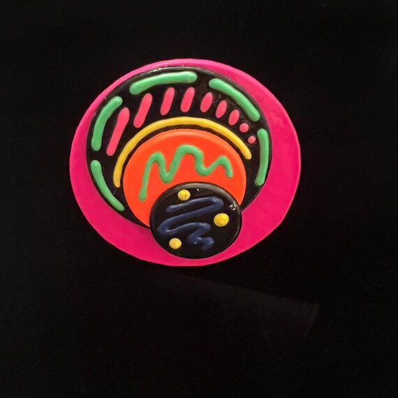 Handcrafted Paper & Paint Pin Brooch - image 1