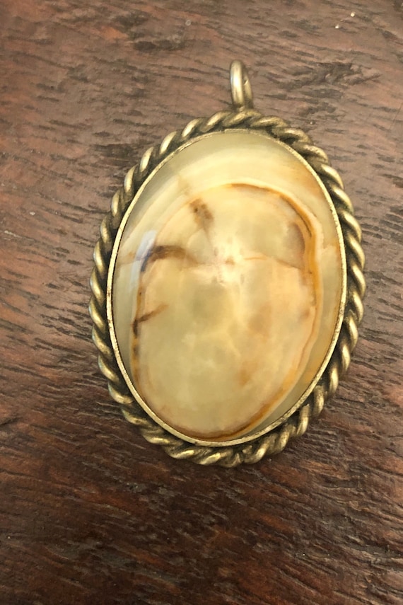 Large Agate Stone Cabochon Pendant for Necklace - image 1