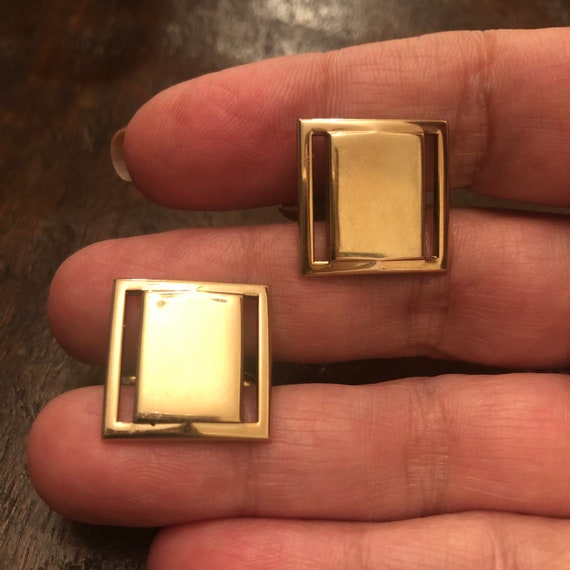 Vintage Swank Gold-tone Cuff Links & Tie Pin - image 1