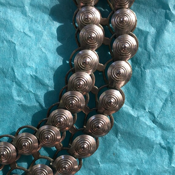 17" Vintage Silver-tone Dot Choker Necklace - image 4