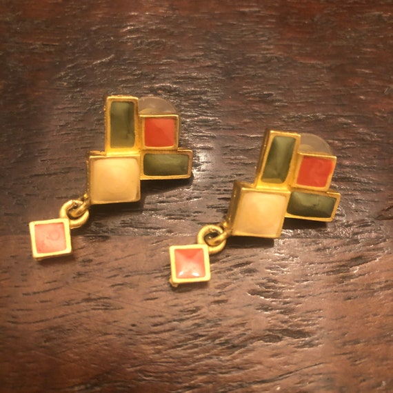 Lot of Six Pairs of Vintage Earrings - Orange - image 4