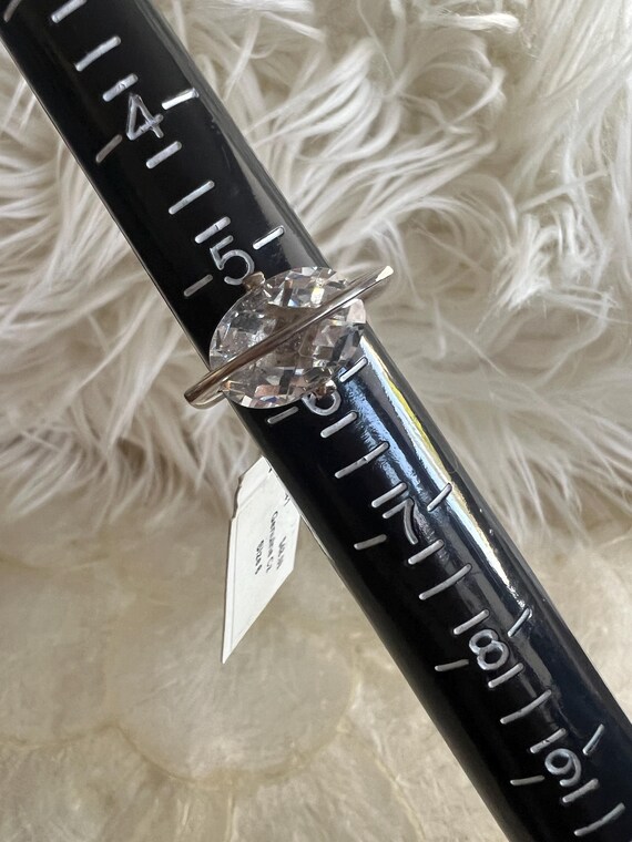 Unique Oval CZ Statement Ring, size 6 - image 8