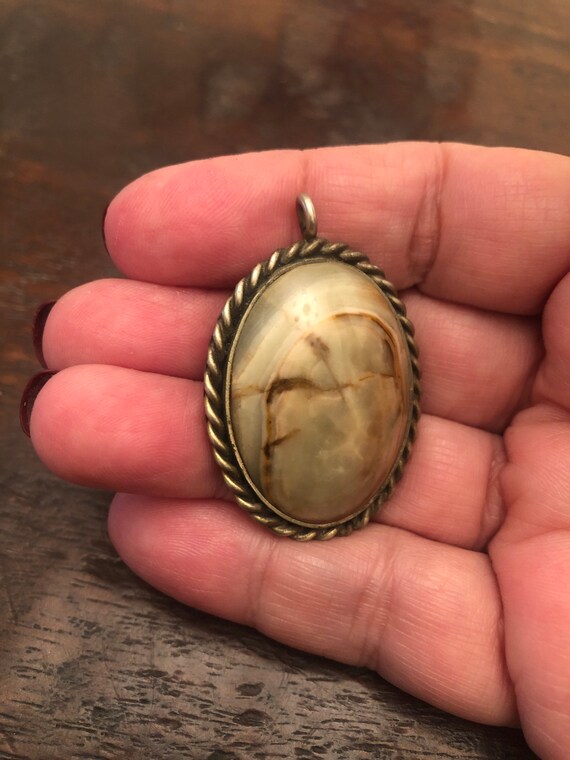 Large Agate Stone Cabochon Pendant for Necklace - image 7