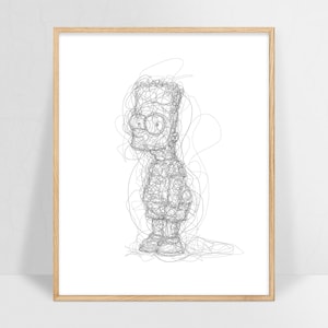 Simpson, Bart Simpson, Cartoon, Ästhetik, Druck, Zeitgenössisch, Minimalistisches Poster, Dekoration, Wohnzimmerdekor, bedruckbar