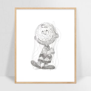 Charlie Brown, Snoopy, Cartoon, Ästhetik, Druck, Zeitgenössisch, Minimalistisches Poster, Wohnkultur, Wohnzimmerdekor, bedruckbar