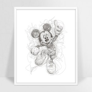 Mickey Mouse, dessin animé, esthétique, impression Mickey, contemporain, affiche minimaliste, décoration d'intérieur, décoration de salon, imprimable