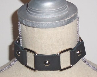 Black Leather Choker, Leather Choker, Black Leather Choker Necklace, BDSM Choker, BDSM Leather Choker