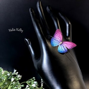Schmetterling Halskette, Insekt Schmuck, Seide Schmuck, Seide Schmetterling Halskette, Baumwolle Schmetterling Halskette, Organza Schmetterling Halskette