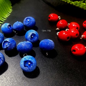 Clay Beads, Berry Beads, Blueberry Beads, Cranberry Beads, Polymer Clay Beads, Forest Fruit Beads, Handmade Clay Berry, DIY Berry Beads