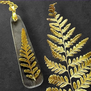 Real Fern Jewelry, Fern Crystal Necklace, Nature Necklace, Real Fern Pendant, Nature Fern Charm, Resin Fern Necklace, Dry Fern Necklace
