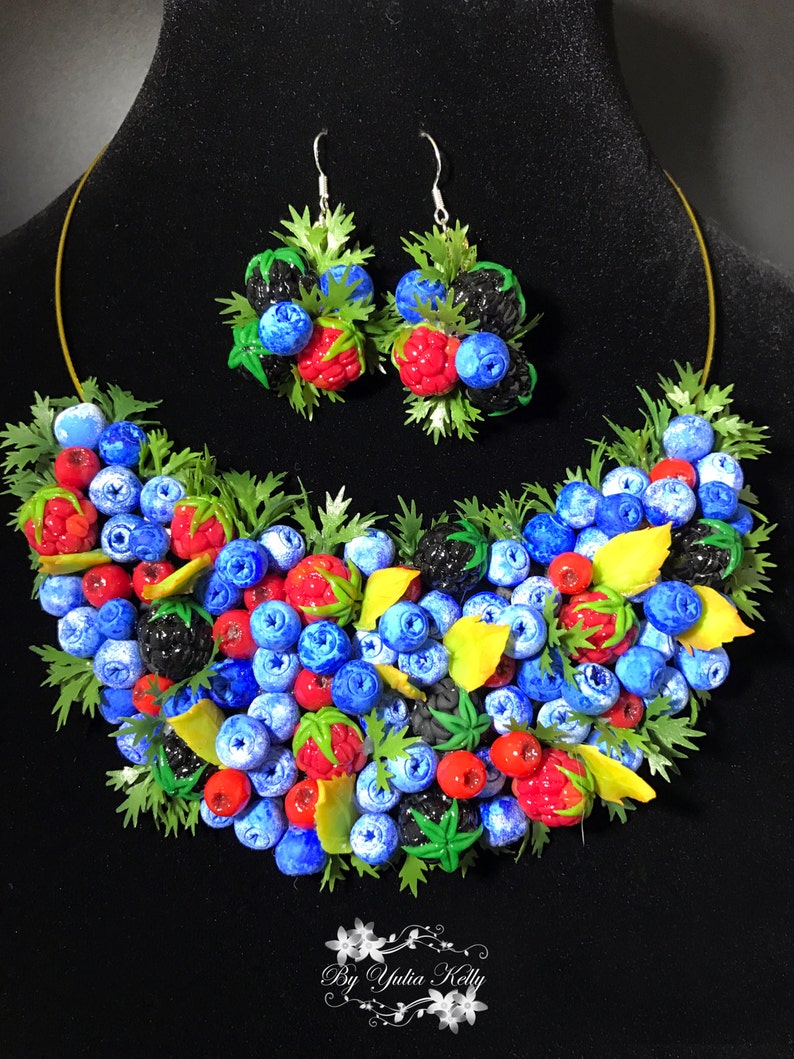 Jewelry with berries Berries jewelry Berry necklace Summer Etsy