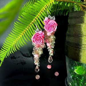 Polimer Clay Earrings, Pink Clay Jewelry, Clay Roses, Pink Earrings, Rose Earrings, Wedding Earrings, Flower Earrings, Floral Clay Jewelry