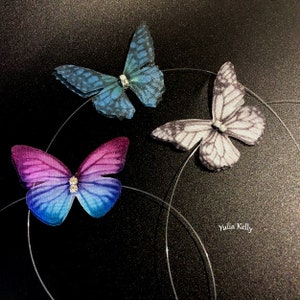 Weiße Schmetterling Halskette, Insekt Schmuck, Seiden Schmuck, Seide Schmetterling Halskette, Baumwolle Schmetterling Halskette, Organza Schmetterling Halskette